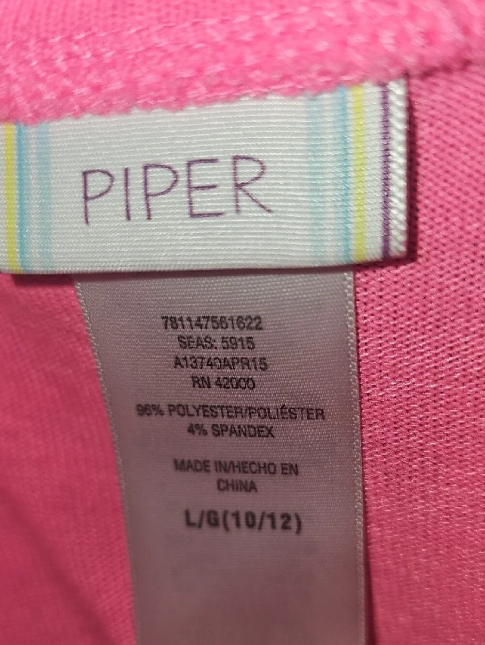 Piper Girls Pink Cat Face Mini Dress Size 10/12